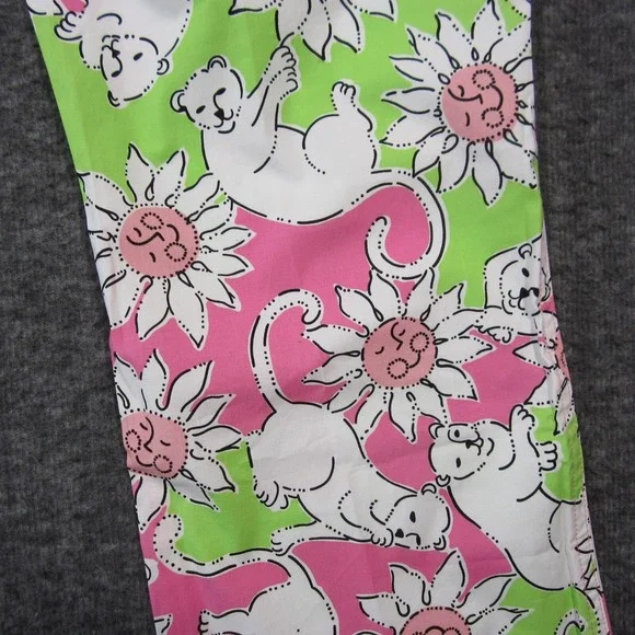 Vintage Lilly Pulitzer Liza Capri Pants Women 0P Pink Green Lion Sun Flowers Y2K - Picture 11 of 12